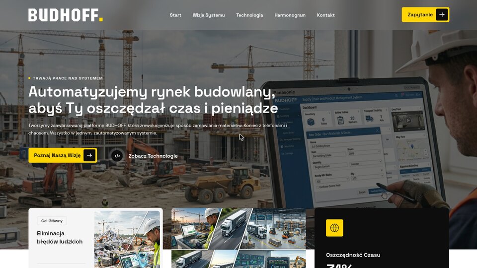 Strona internetowa BudHoff – zaopatrzenie budowlane